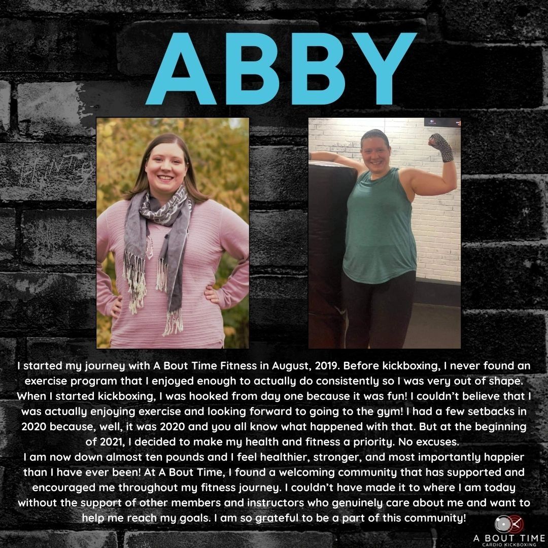 Abby testimonial — A Bout Time Cardio Kickboxing