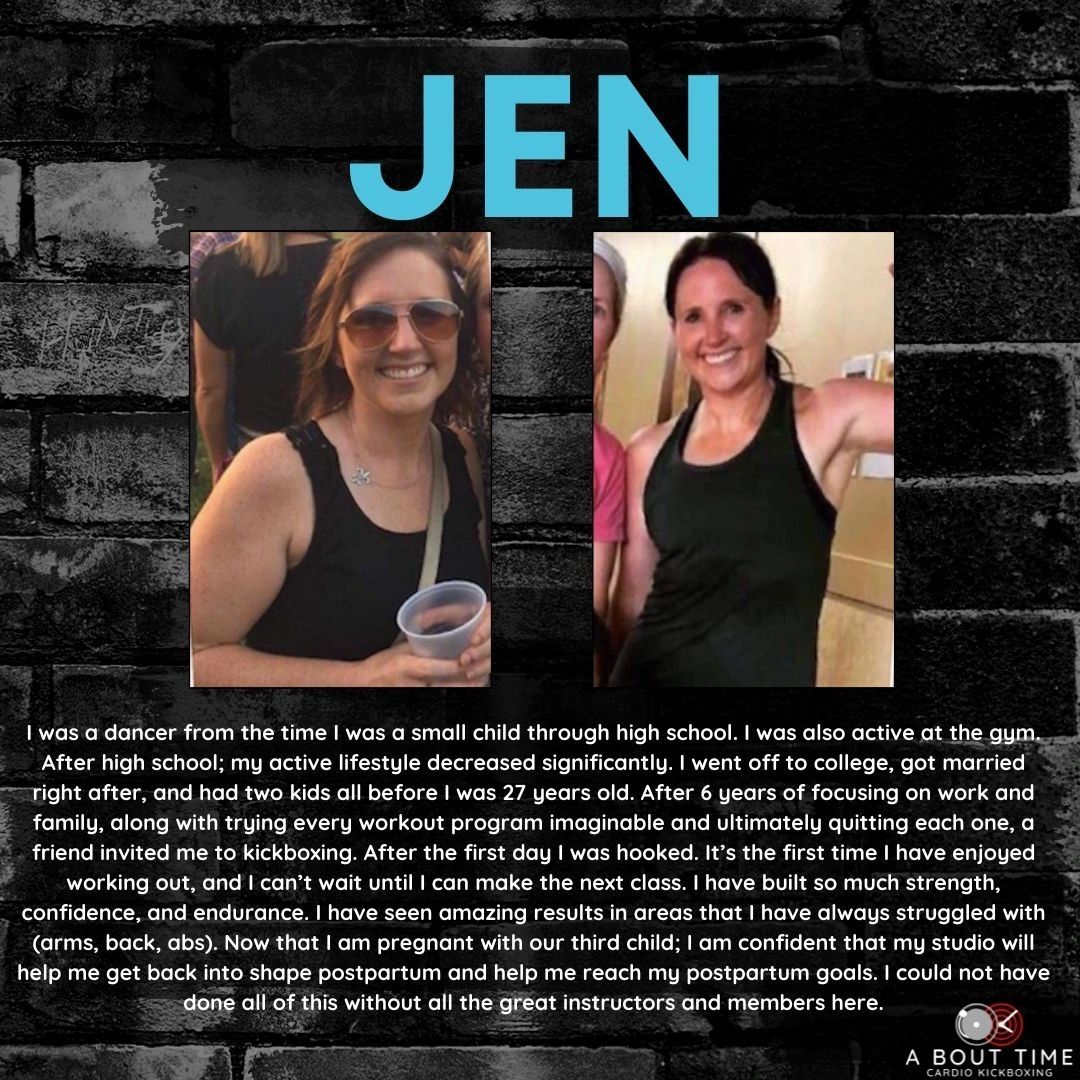 Jen testimonial — A Bout Time Cardio Kickboxing