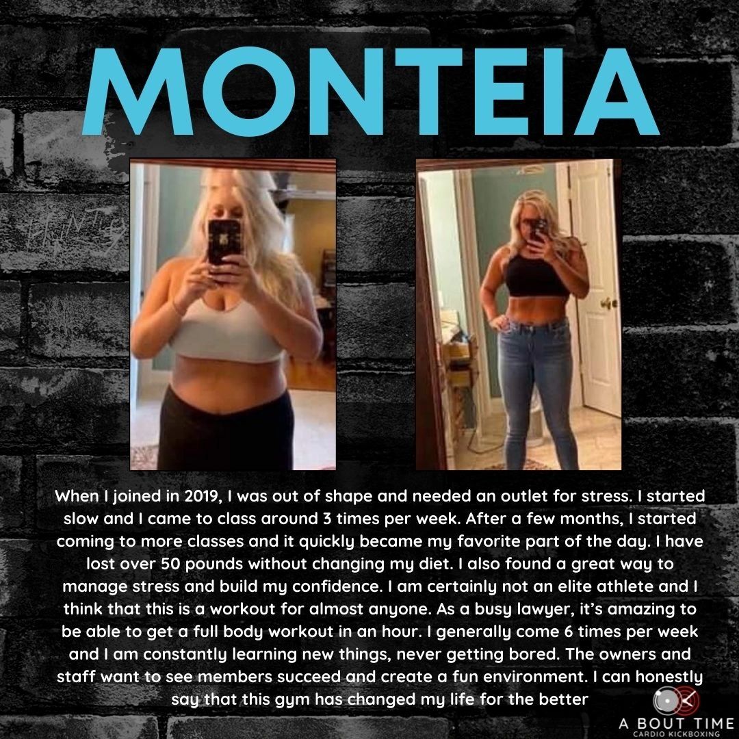 Monteia testimonial — A Bout Time Cardio Kickboxing